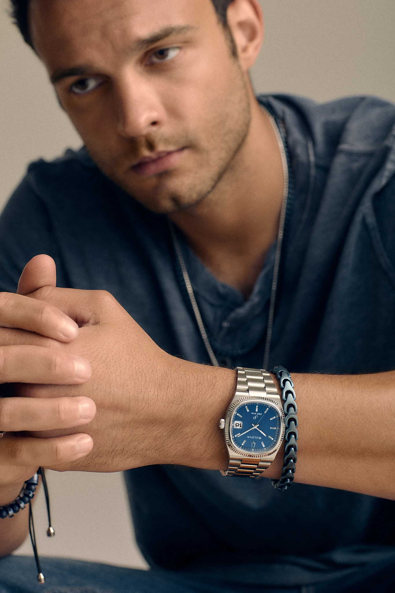 Blue Dial Stainless Steel Bracelet Super Seville 96B440 | Bulova